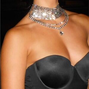 Dazzling Silver Crystal Necklace